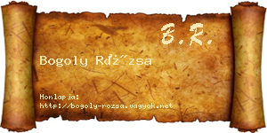Bogoly Rózsa névjegykártya